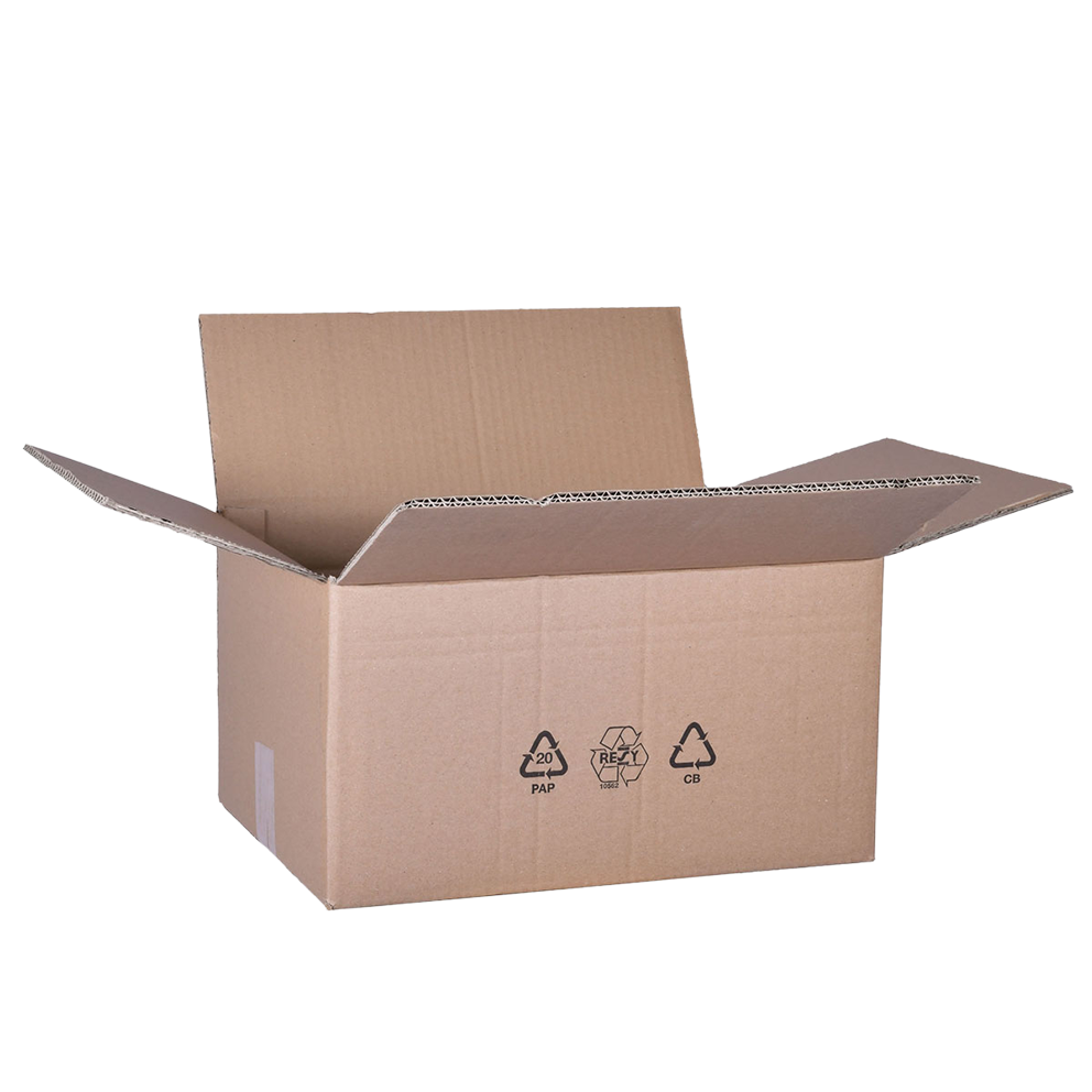 Wellpapp-Faltkarton - 375mm x 280mm x 200mm - fefco 0201 - Q.2.3